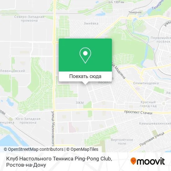 Карта Клуб Настольного Тенниса Ping-Pong Club