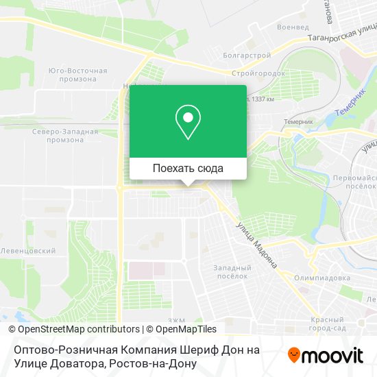 Карта Оптово-Розничная Компания Шериф Дон на Улице Доватора