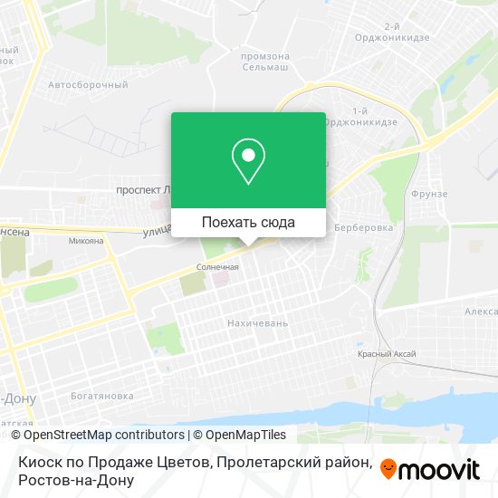 Карта Киоск по Продаже Цветов, Пролетарский район