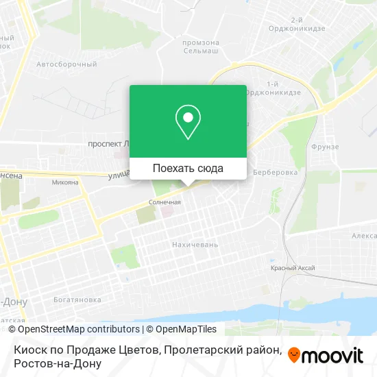 Карта Киоск по Продаже Цветов, Пролетарский район