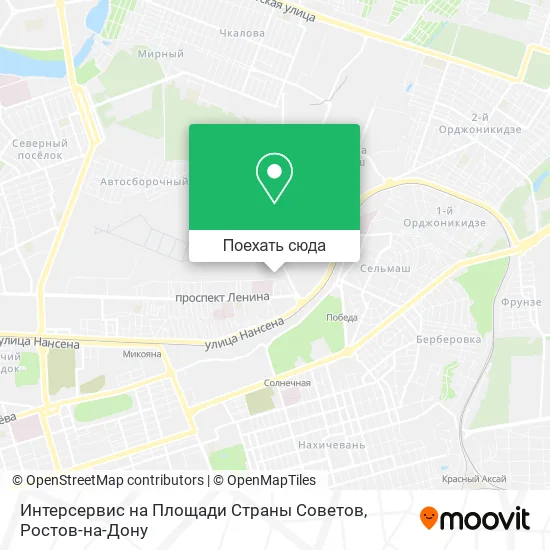 Карта Интерсервис на Площади Страны Советов