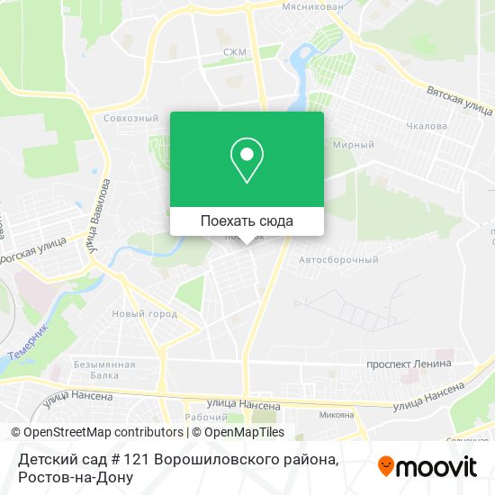 Карта Детский сад # 121 Ворошиловского района