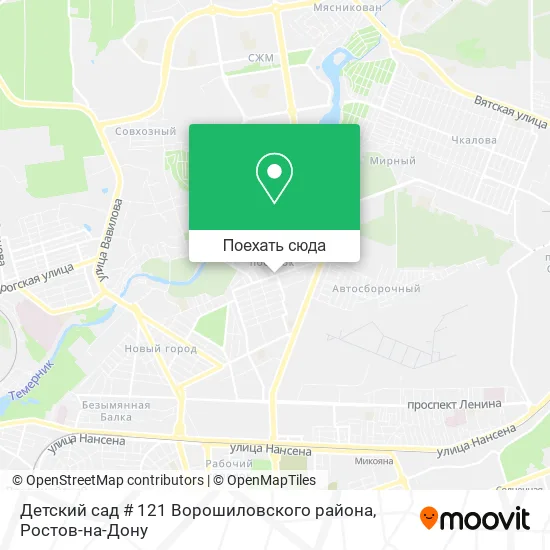 Карта Детский сад # 121 Ворошиловского района