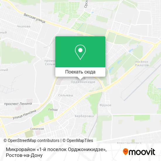 Карта Микрорайон «1-й поселок Орджоникидзе»