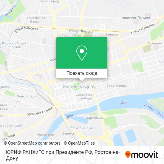 Карта ЮРИФ РАНХиГС при Президенте РФ