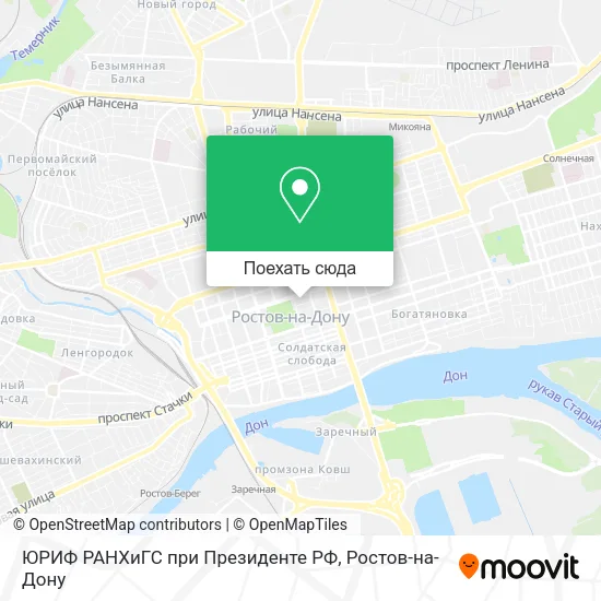 Карта ЮРИФ РАНХиГС при Президенте РФ