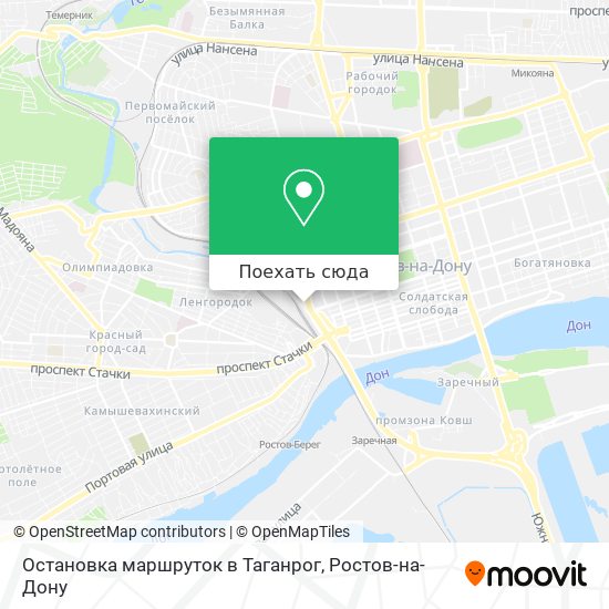 Карта Остановка маршруток в Таганрог