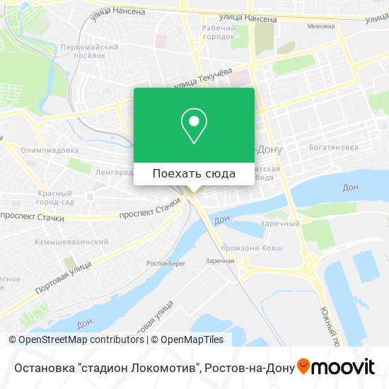 Карта Остановка "стадион Локомотив"