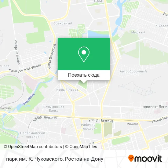 Карта парк им. К. Чуковского