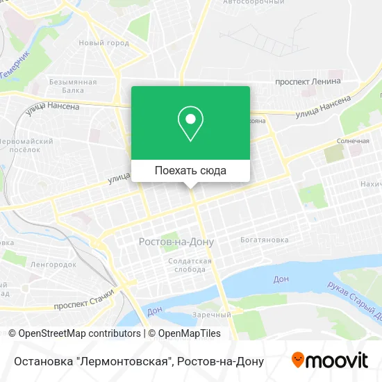 Карта Остановка "Лермонтовская"