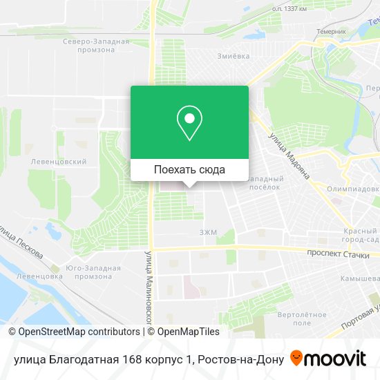 Карта улица Благодатная 168 корпус 1