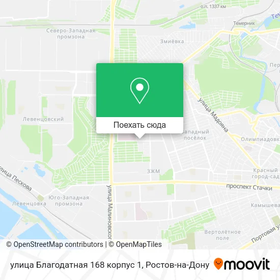 Карта улица Благодатная 168 корпус 1