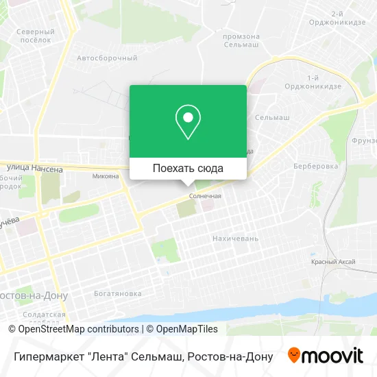Карта Гипермаркет "Лента" Сельмаш