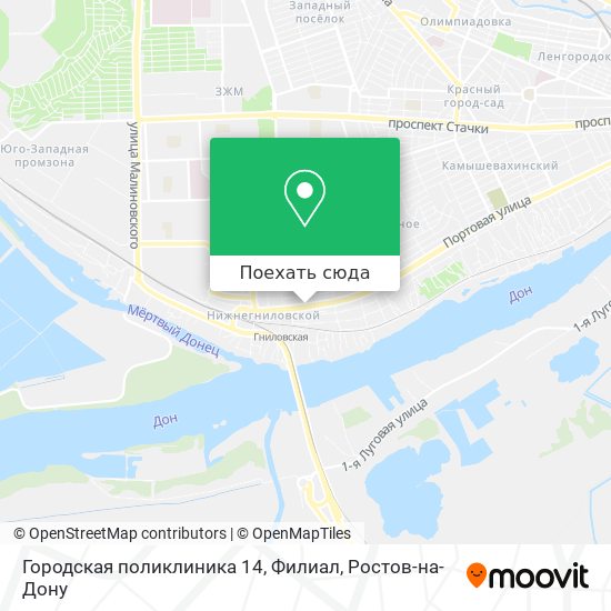 Карта Городская поликлиника  14, Филиал