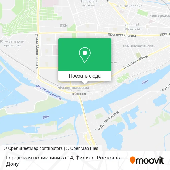 Карта Городская поликлиника  14, Филиал