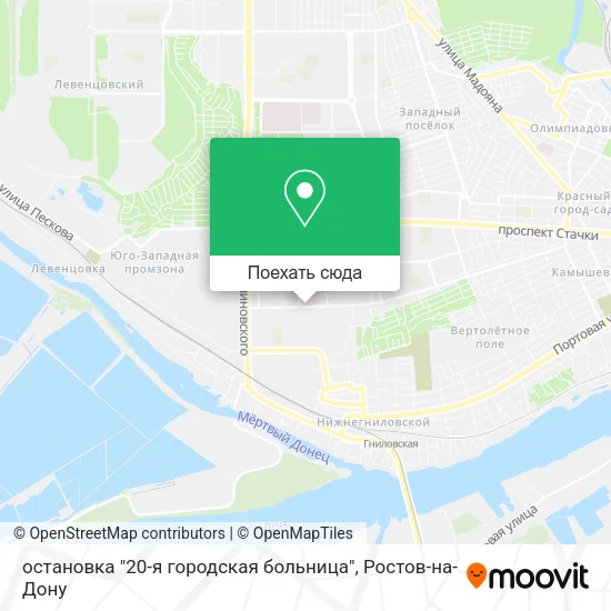 Карта остановка "20-я городская больница"