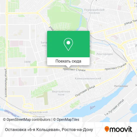 Карта Остановка «6-я Кольцевая»