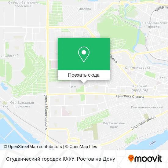Карта Студенческий городок ЮФУ