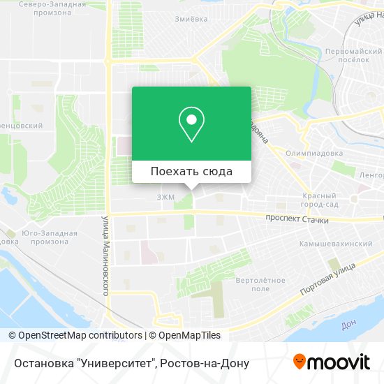 Карта Остановка "Университет"