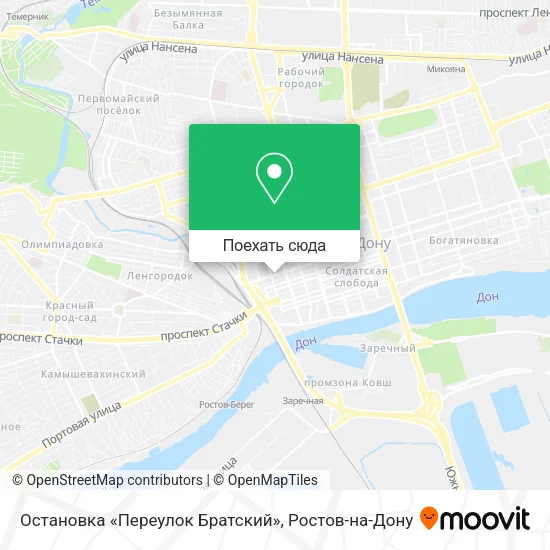 Карта Остановка «Переулок Братский»