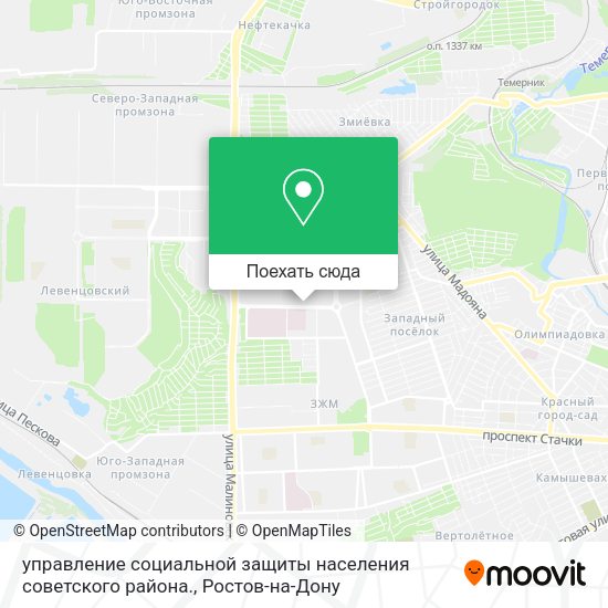 Карта управление социальной защиты населения советского района.