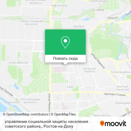 Карта управление социальной защиты населения советского района.