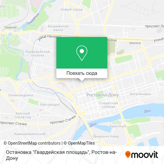 Карта Остановка "Гвардейская площадь"