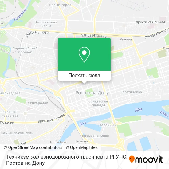 Карта Техникум железнодорожного траснпорта РГУПС