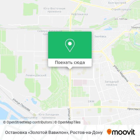 Карта Остановка «Золотой Вавилон»