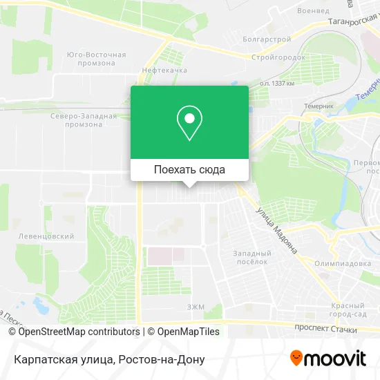 Карта Карпатская улица