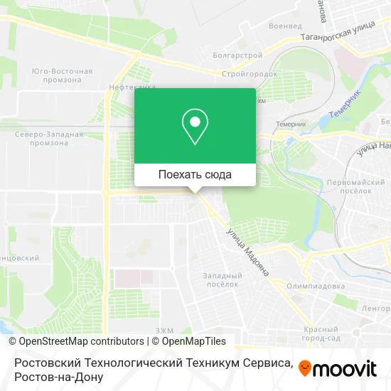 Карта Ростовский Технологический Техникум Сервиса