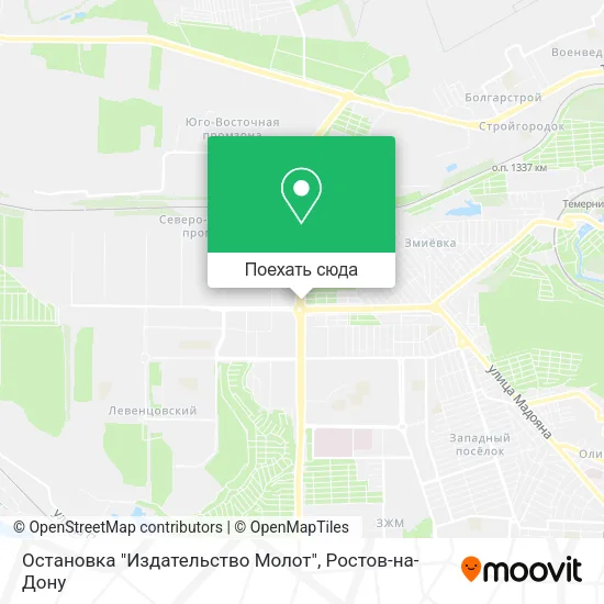 Карта Остановка "Издательство Молот"