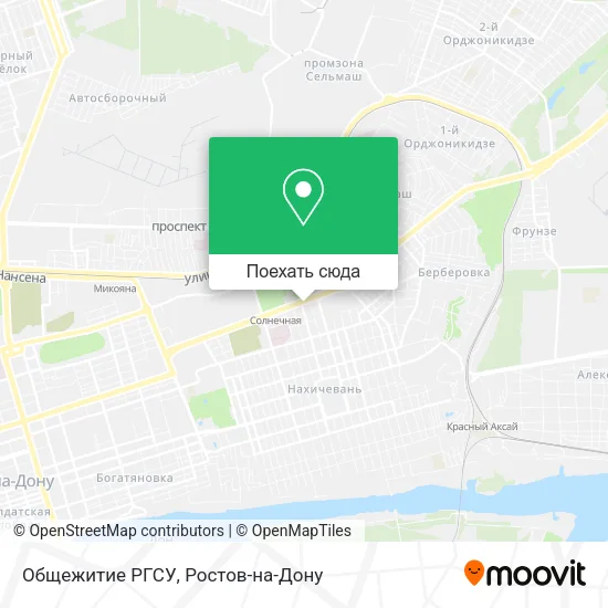 Карта Общежитие РГСУ