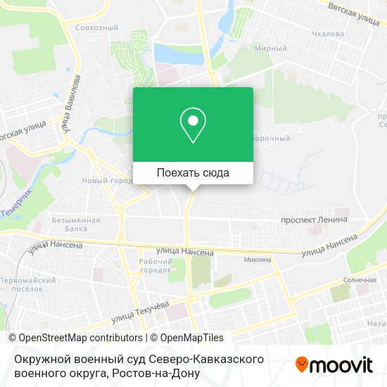 Карта Окружной военный суд Северо-Кавказского военного округа