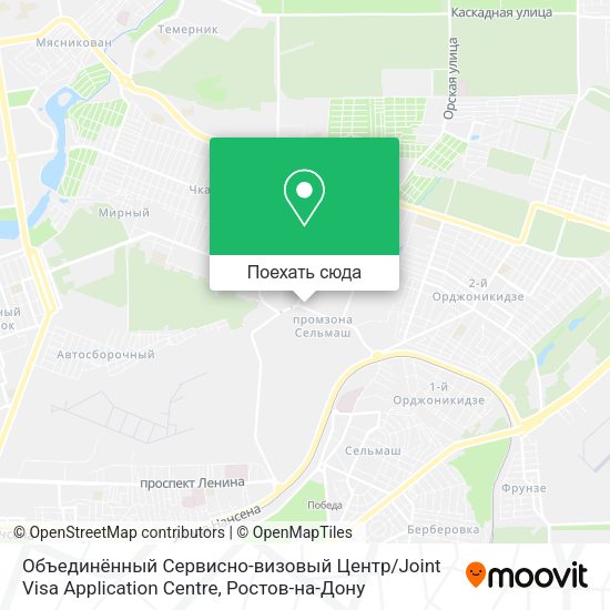 Карта Объединённый Сервисно-визовый Центр / Joint Visa Application Centre