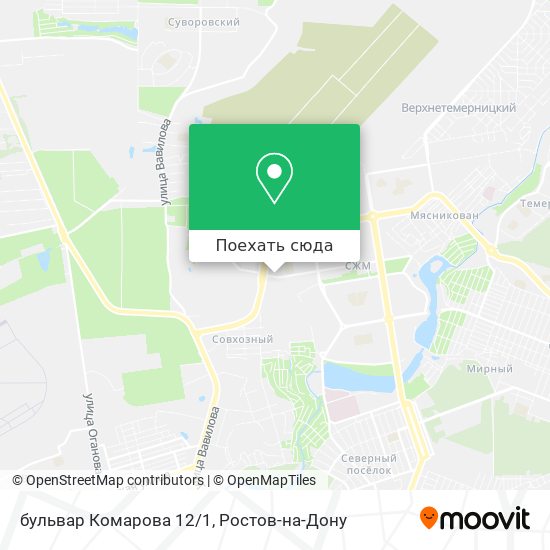Карта бульвар Комарова 12/1