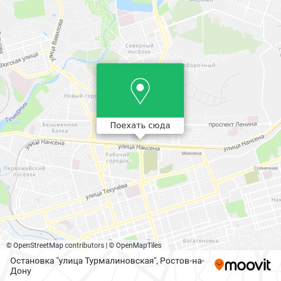 Карта Остановка "улица Турмалиновская"