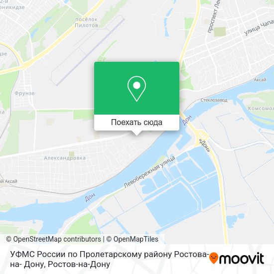 Карта УФМС России по Пролетарскому району Ростова-на- Дону