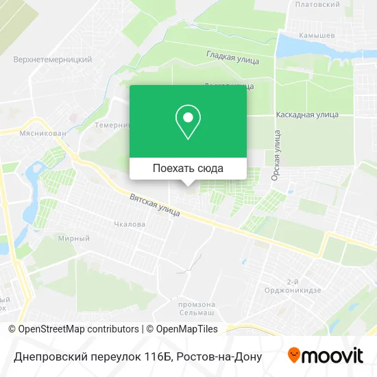 Карта Днепровский переулок 116Б