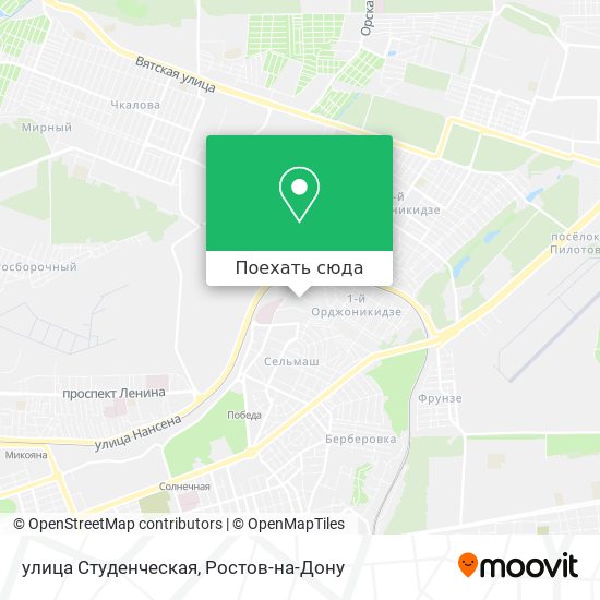 Карта улица Студенческая
