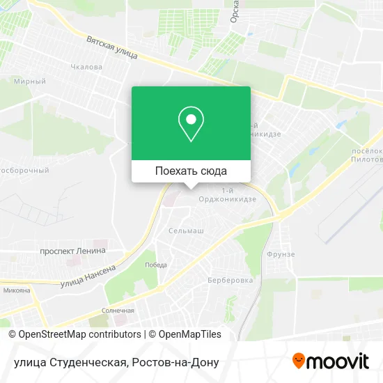 Карта улица Студенческая