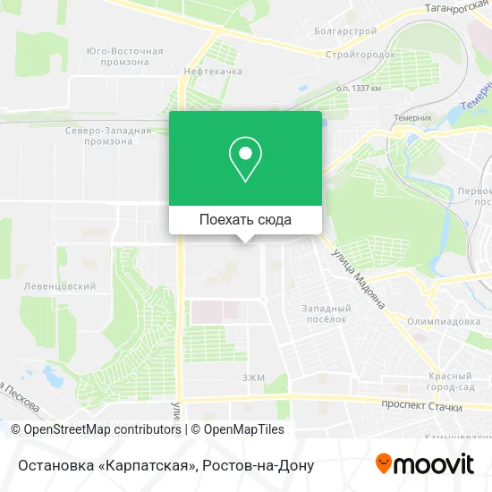 Карта Остановка «Карпатская»