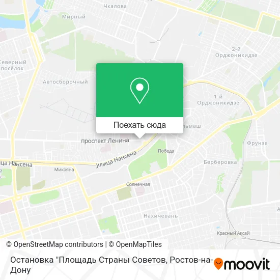 Карта Остановка "Площадь Страны Советов