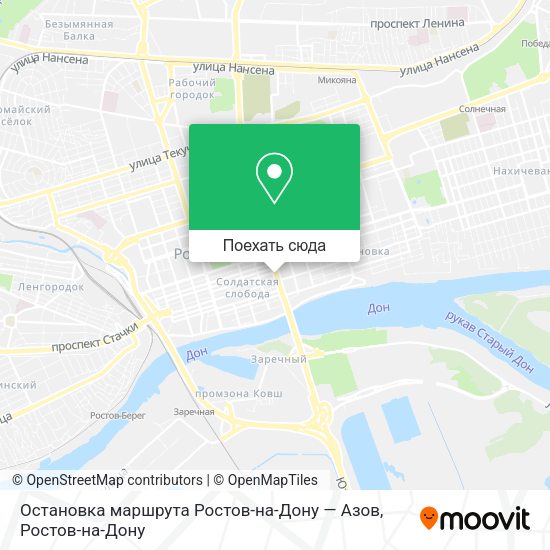 Карта Остановка маршрута Ростов-на-Дону — Азов
