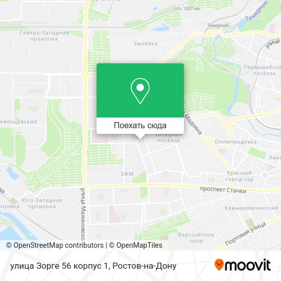 Карта улица Зорге 56 корпус 1