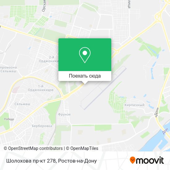 Карта Шолохова пр-кт 278