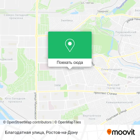 Карта Благодатная улица