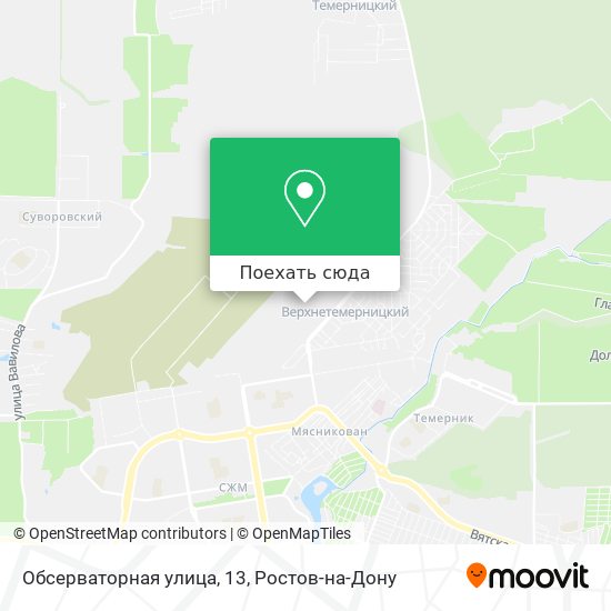 Карта Обсерваторная улица, 13