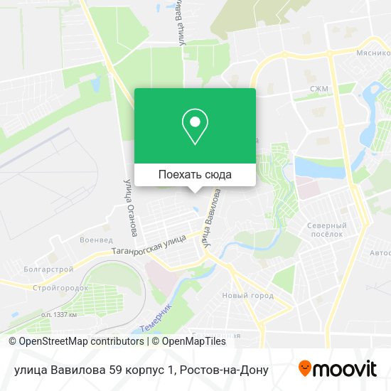 Карта улица Вавилова 59 корпус 1