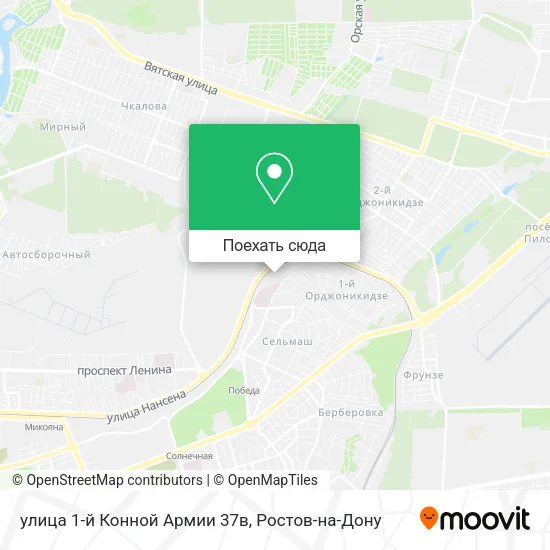 Карта улица 1-й Конной Армии 37в